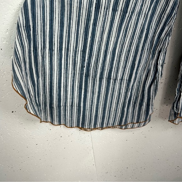 Blu Nomad size 1 XS Geo Blue Striped Wide Leg Bohemian Palazzo Pants Blunomad - Picture 9 of 15